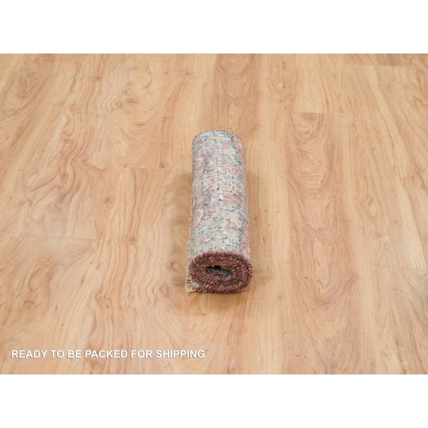 2'X3'1" Wine Red Organic Wool Heris Revival Hand Knotted Mat Oriental Rug