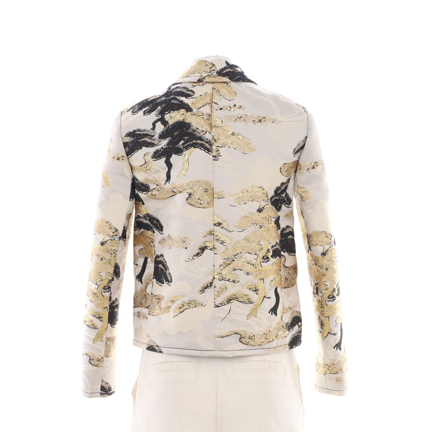 Louis Vuitton Women'S Tree Motif Single Breasted Blazer Polyester And Silk Blend