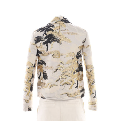 Louis Vuitton Women'S Tree Motif Single Breasted Blazer Polyester And Silk Blend