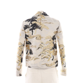 Louis Vuitton Women'S Tree Motif Single Breasted Blazer Polyester And Silk Blend