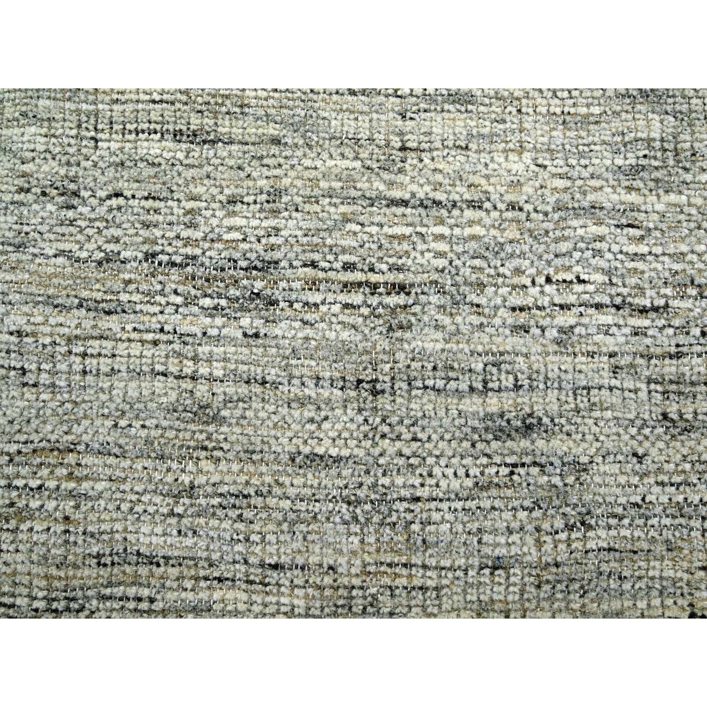 6'1"X9' Brown Pure Wool Rug Hand Knotted Oxidized Grass Design Oriental