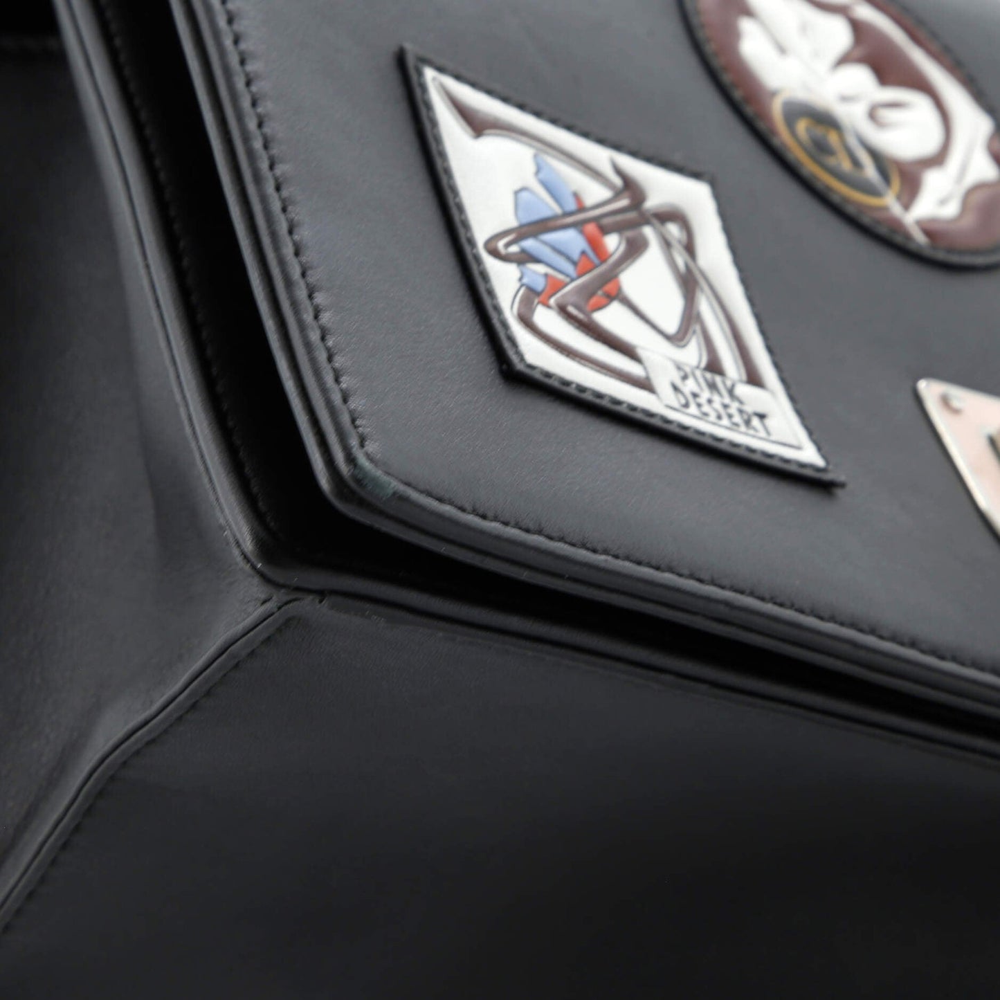 Christian Dior Diorama Flap Bag Patch Embellished Leather Medium