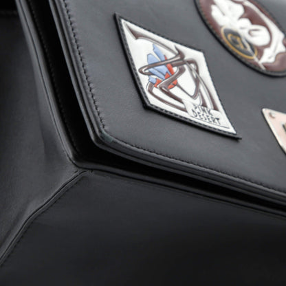 Christian Dior Diorama Flap Bag Patch Embellished Leather Medium