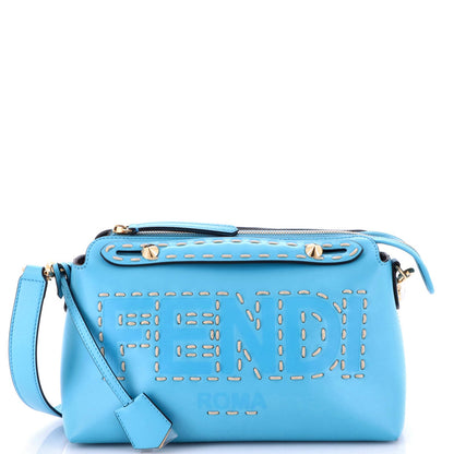 Fendi Logo By The Way Satchel Stitched Leather Medium