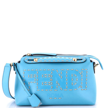 Fendi Logo By The Way Satchel Stitched Leather Medium