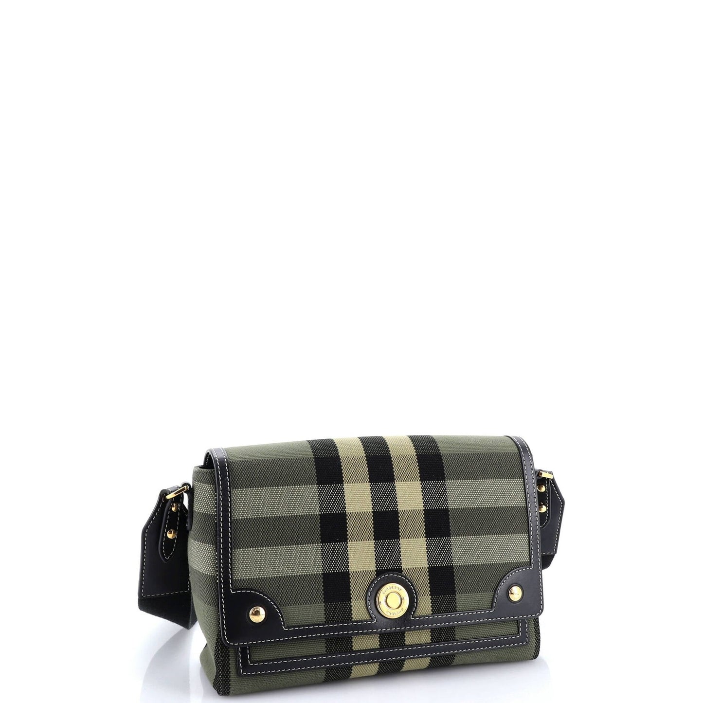 Burberry Note Crossbody Bag Check Canvas And Leather Medium