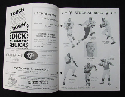January 7, 1962 American Football League 1St All-Star Bowl Game Program 194647