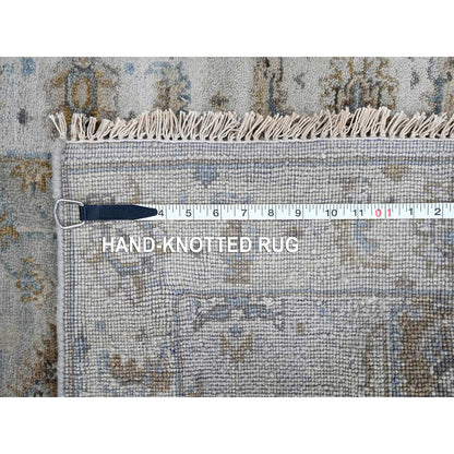 2'6"X18' Misty Gray Karjihooz Design Pure Wool Hand Knotted Xl Runner Rug