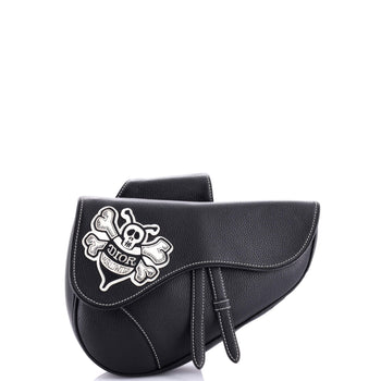 Christian Dior Shawn Stussy Saddle Crossbody Bag Leather With Applique