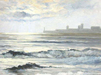 Framed Lucien Chenu Oil Painting Seascape Waves Signed French Art 12F