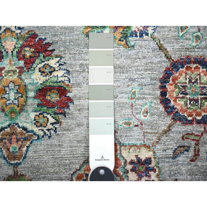 8'9"X12'1" Misty Gray Sultani With Tebraz Wool Hand Knotted Oriental Rug
