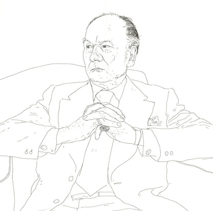 David Hockney Portrait Of Sir John Gielgud " Lithograph Pop Art
