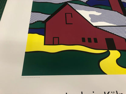 Roy Lichtenstein Red Barn Ii (Lg) " Serigraph Pop Art Green, Red