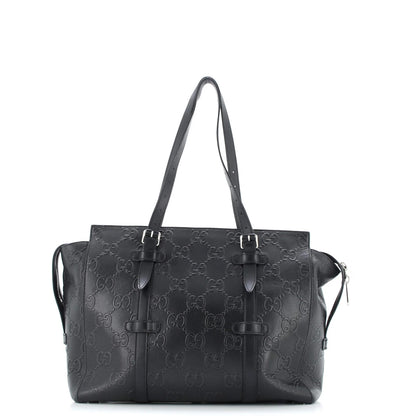Gucci Tote Bag Gg Embossed Perforated Leather