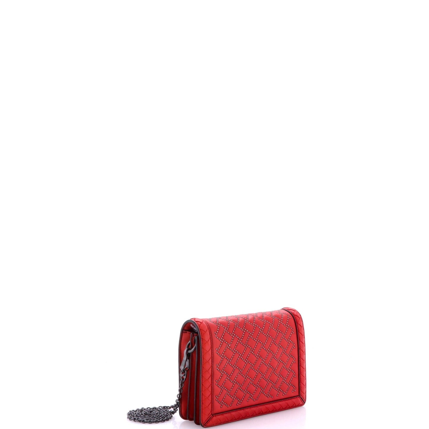 Bottega Veneta Montebello Flap Bag Studded Leather With Intrecciato Detail Mini