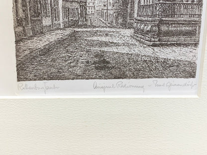 Ernst Geissendorfer Original Etching "Rothenburg Ob Der Tauber" Signed German