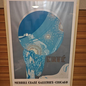 Erte Vintage Poster Merrill Chase Galleries 1980S Exhibition Blue Version Rare