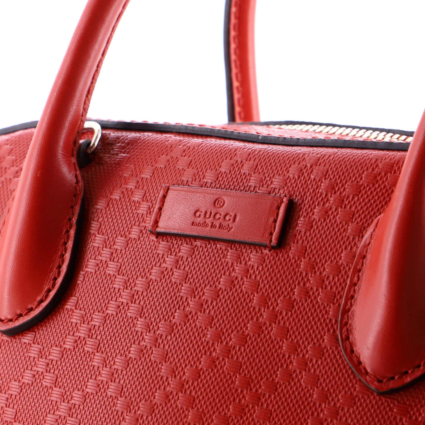 Gucci Bright Top Handle Bag Diamante Leather Small