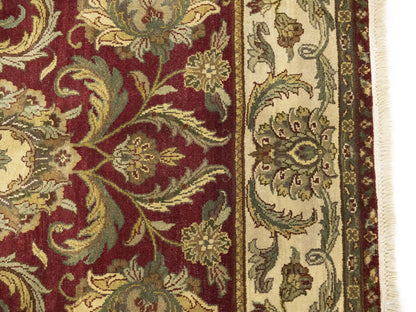 Hand-Knotted Thick Pile Floral Oriental Rug Agra