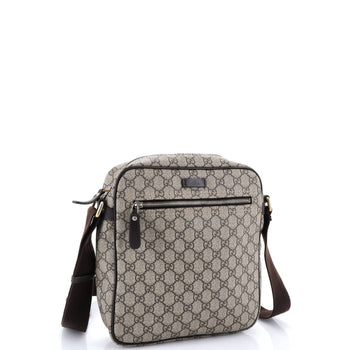 Gucci Front Zip Messenger Gg Coated Canvas Medium