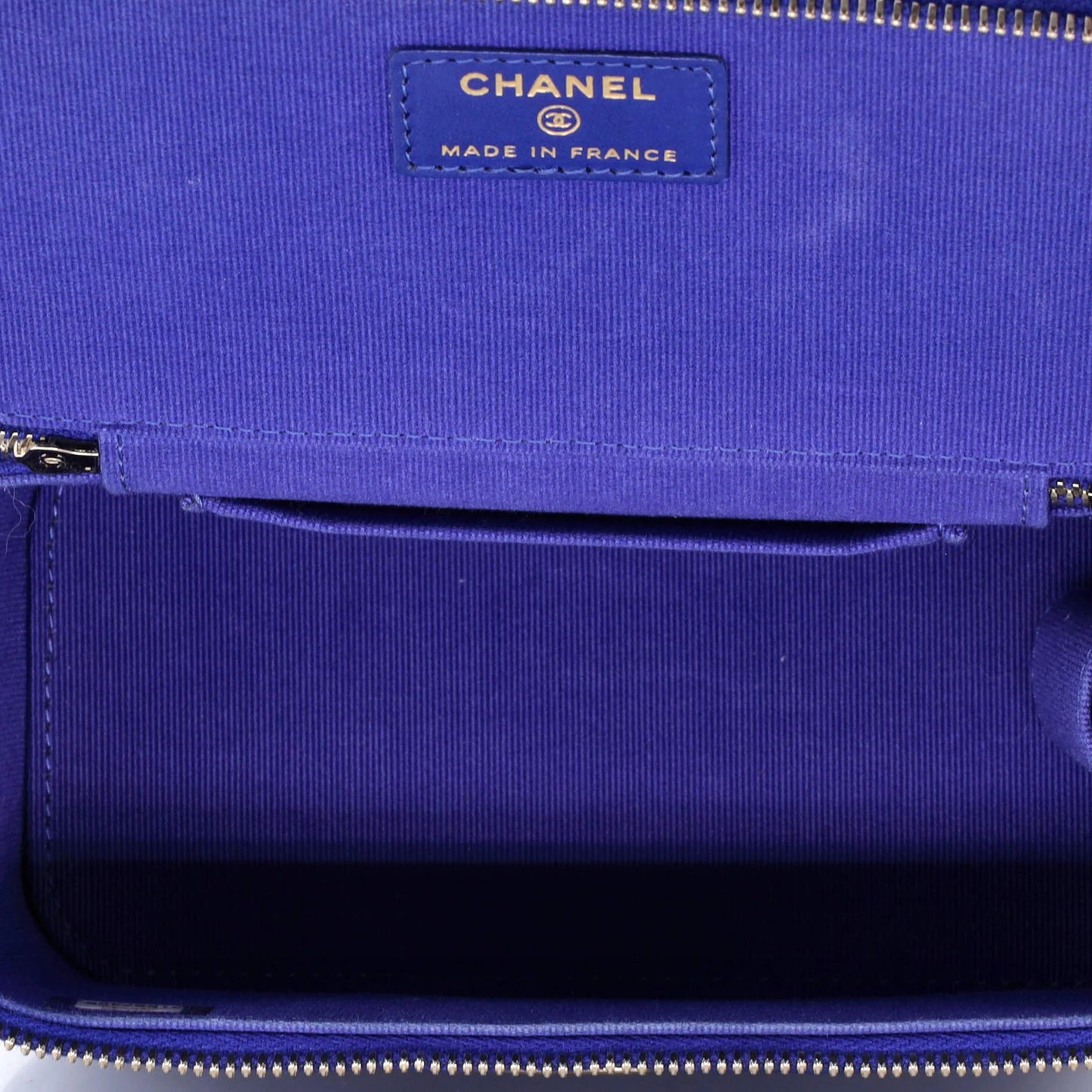 Chanel Classic Top Handle Vanity Case With Chain Quilted Lambskin Small