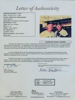 Mickey Mantle & Whitey Ford Autographed 8X10 Framed Baseball Photo (Jsa)