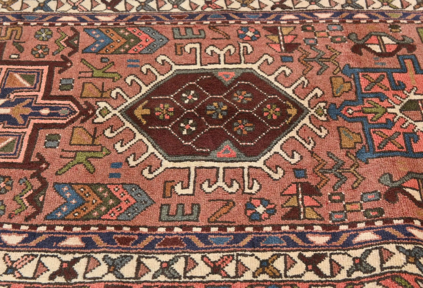 Vintage Tribal Runner Rug 3X13 Ft Rusty Pink