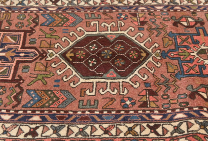 Vintage Tribal Runner Rug 3X13 Ft Rusty Pink