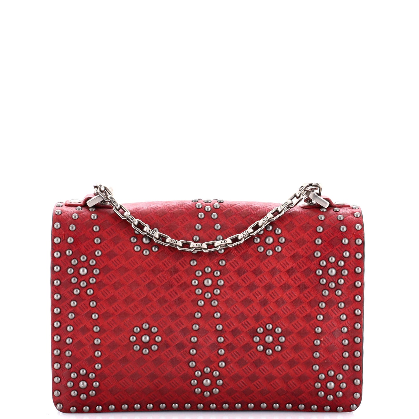 Christian Dior J'Adior Flap Bag Studded Embossed Leather Medium