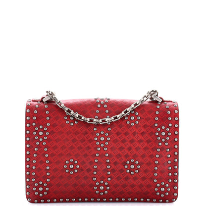 Christian Dior J'Adior Flap Bag Studded Embossed Leather Medium