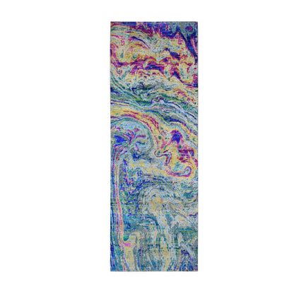 2'9"X8'2" Colorful Sari Silk With Textured The Lava Design Runner Rug