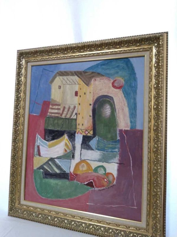 1990) Abstract Modern Oil Painting Signed - Maria dos Anjos (Portuguese-Brazilian