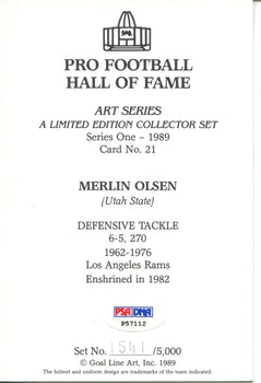 Merlin Olsen 1St Day Cover Envelope (Psa)