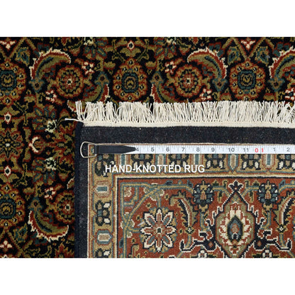 5'2"X7'4" Navy Blue Hand Knotted Herati 250 Kpsi Wool Rug