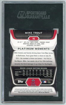 Mike Trout 2012 Bowman Platinum #16 Sgc Mt 9.5