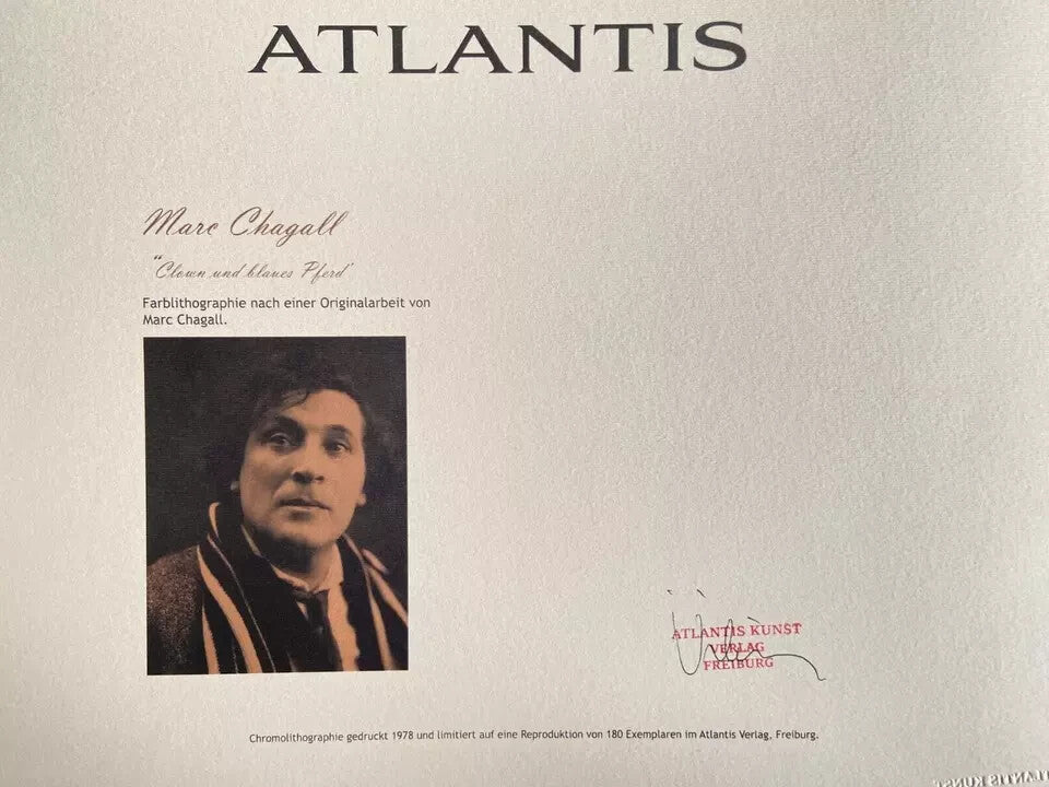 Marc Chagall Lithograph Coa Signed Hand Numbered Limited '