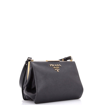 Prada Light Frame Shoulder Bag Saffiano Leather Small