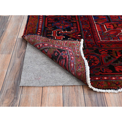 9'8"X12'3" Red Good Condition Organic Wool Semi Antique Oriental Rug