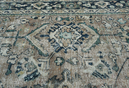 Antique Hand-Knotted Oriental Rug 7X10 Ft Floral