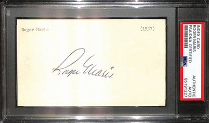 Roger Maris Signed/Auto 3X5 Index Card New York Yankees Psa/Dna 187227