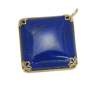 Gstv Pendant Lapis Lazuli 38.00Ct Square 18K 750 Yellow Gold