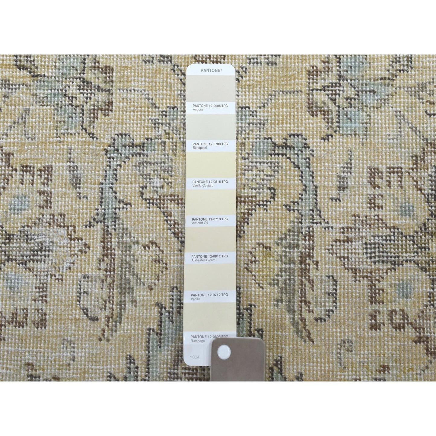 6'8"X9'6" Beige Vintage Worn Pile Hand Knotted Tribal Oriental Rug