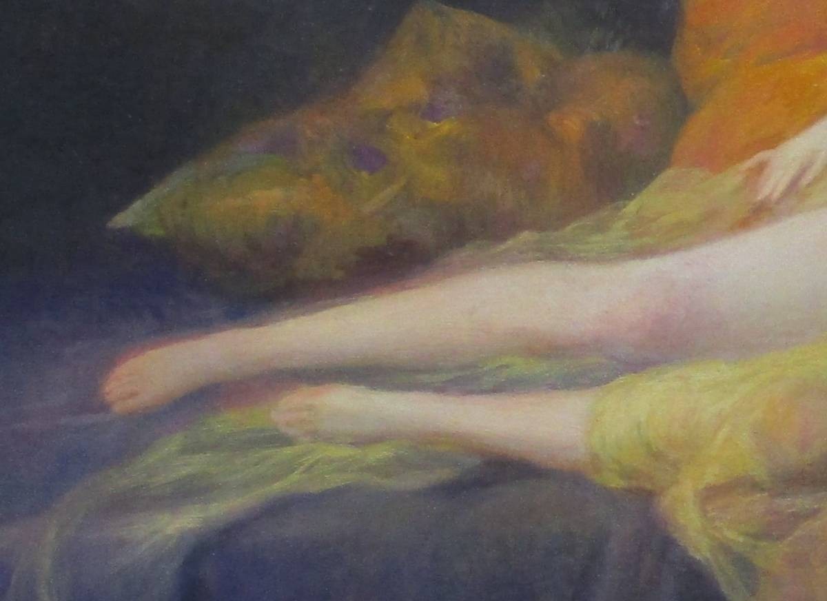 Albert Joseph Penot Reclining French Nude Oil Painting Art Original Framed