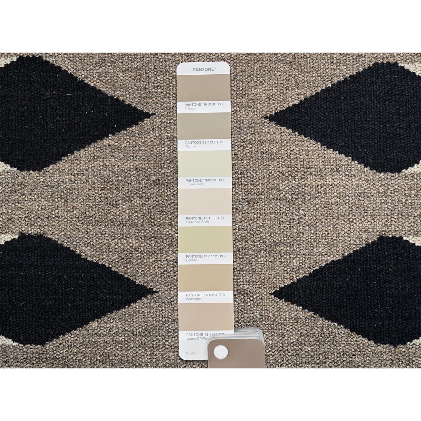 5'2"X7' Brown Pure Wool Rug American Geometric Design Flat Weave Hand Woven