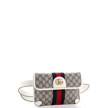 Gucci Ophidia Flap Belt Bag Gg Coated Canvas With Leather