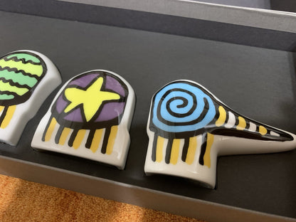 Multicolor ceramic character set by James Rizzi