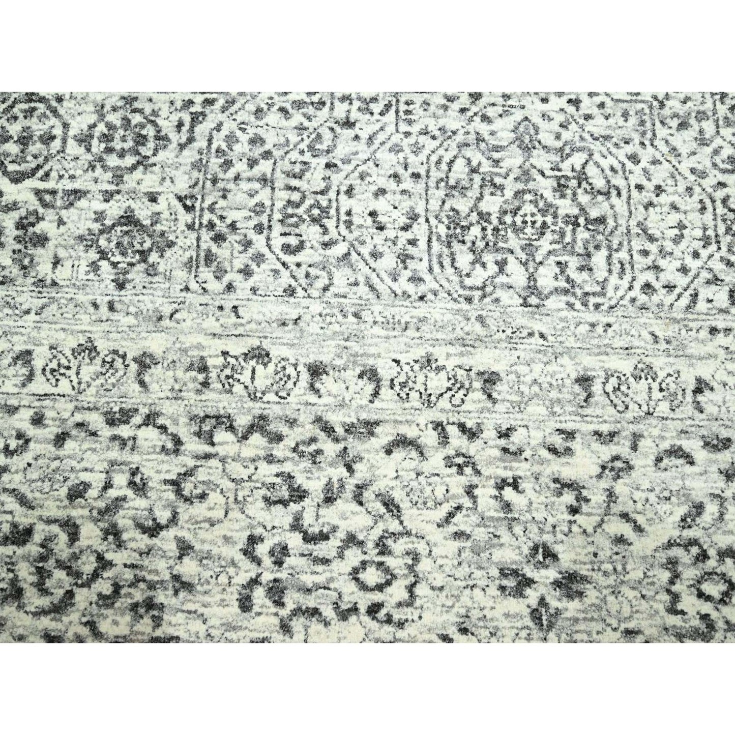 10'X14' Ivory 14Th Century Influence Mamluk Design Hand Knotted Wool Rug