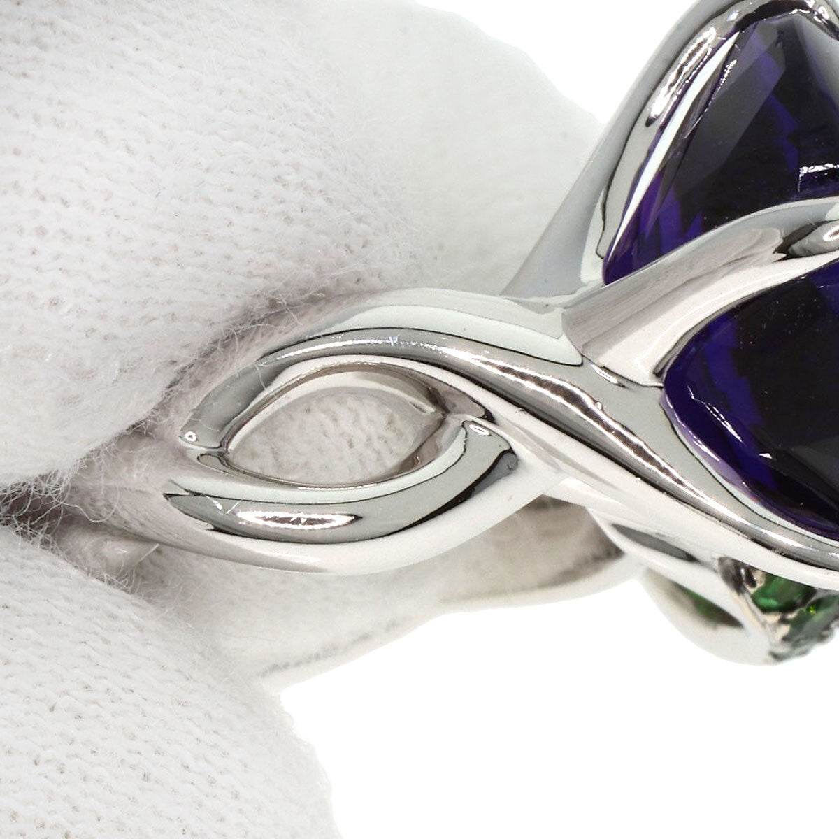 Chanel Ring Camellia Amethyst Garnet #50 K18