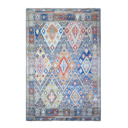 5'10"X9'1" Colorful Wool Hand Knotted Anatolian Village Inspired Rug