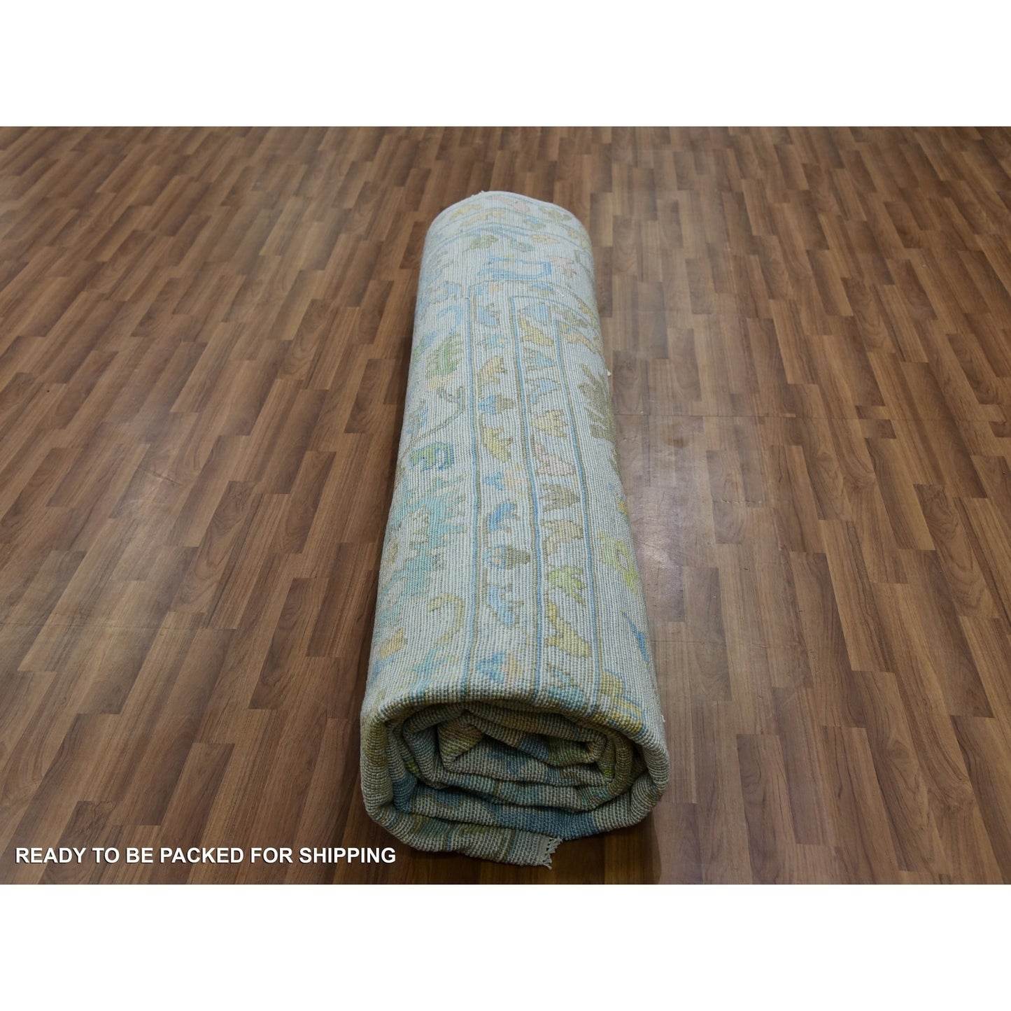 12'4"X14'10" White 100% Wool Oushak Weave Hand Knotted Oversized Rug